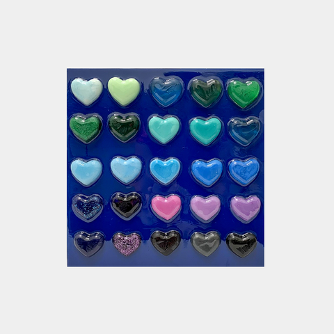 Blue Ombre Hearts on Navy